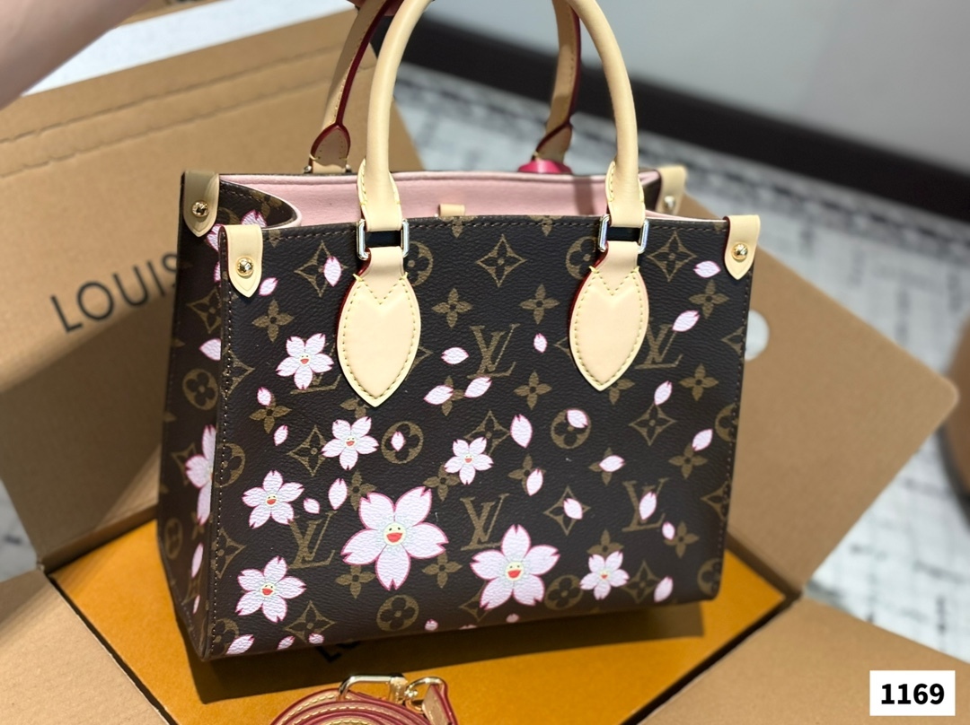 Louis new arrival flower onthego tote bag size:25 cm