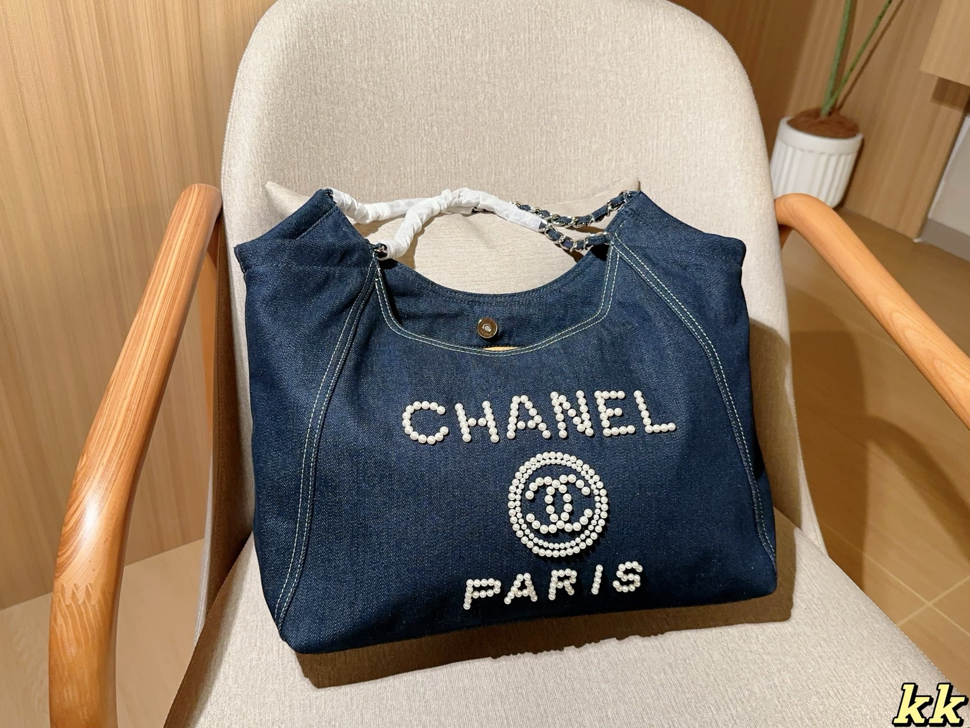 cc-new-arrival-denim-pearl-hobo-bag-size-38-32-15-cm-8925