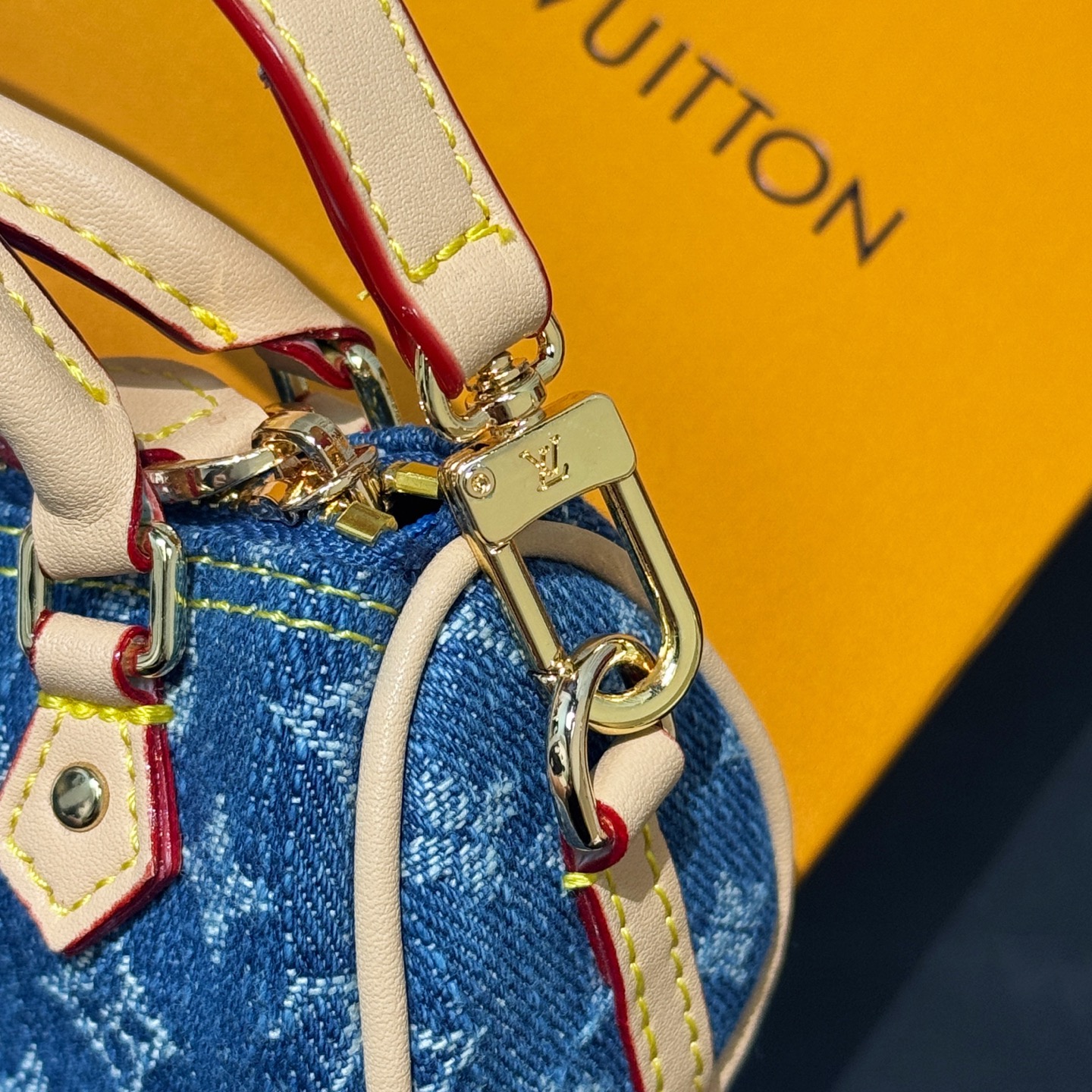 LV x TM Micro Speedy Denim Cerise bag