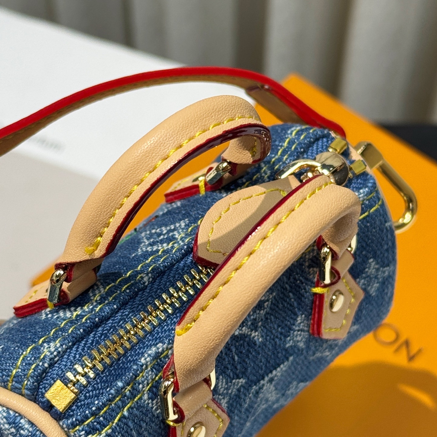 LV x TM Micro Speedy Denim Cerise bag