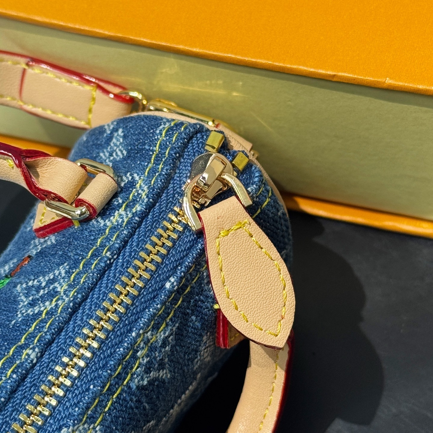LV x TM Micro Speedy Denim Cerise bag