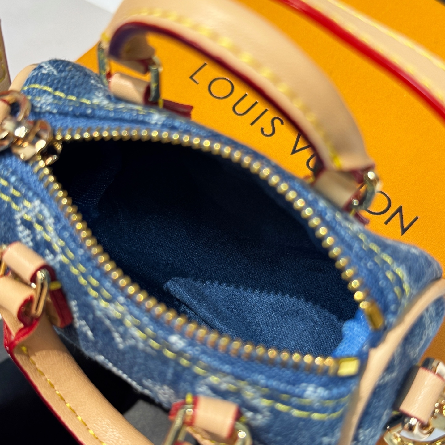 LV x TM Micro Speedy Denim Cerise bag