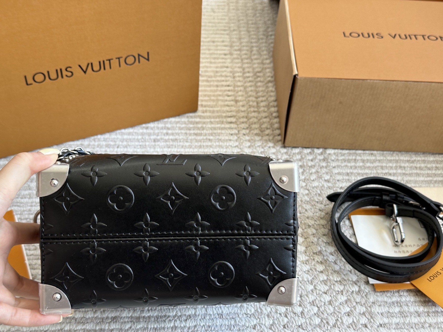 Louis new arrival black NANO SPEEDY bag size: 20*14cm