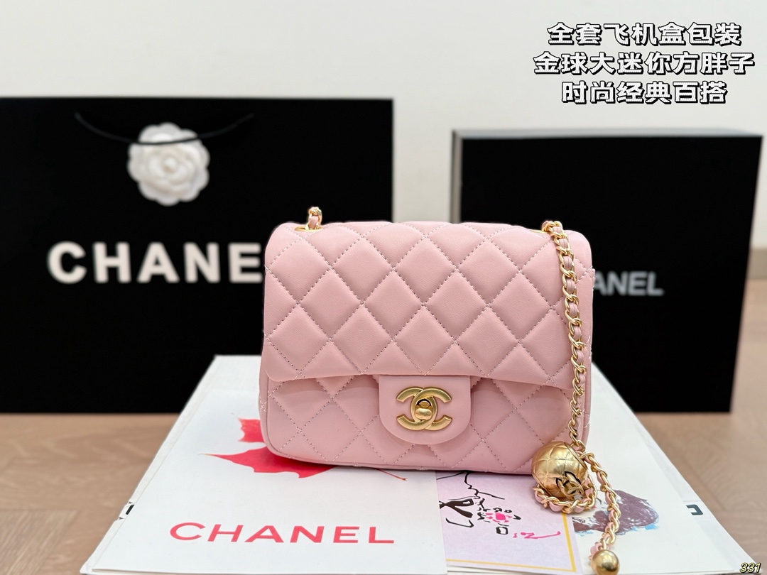 cc-new-arrival-pink-gold-ball-chain-bag-7425