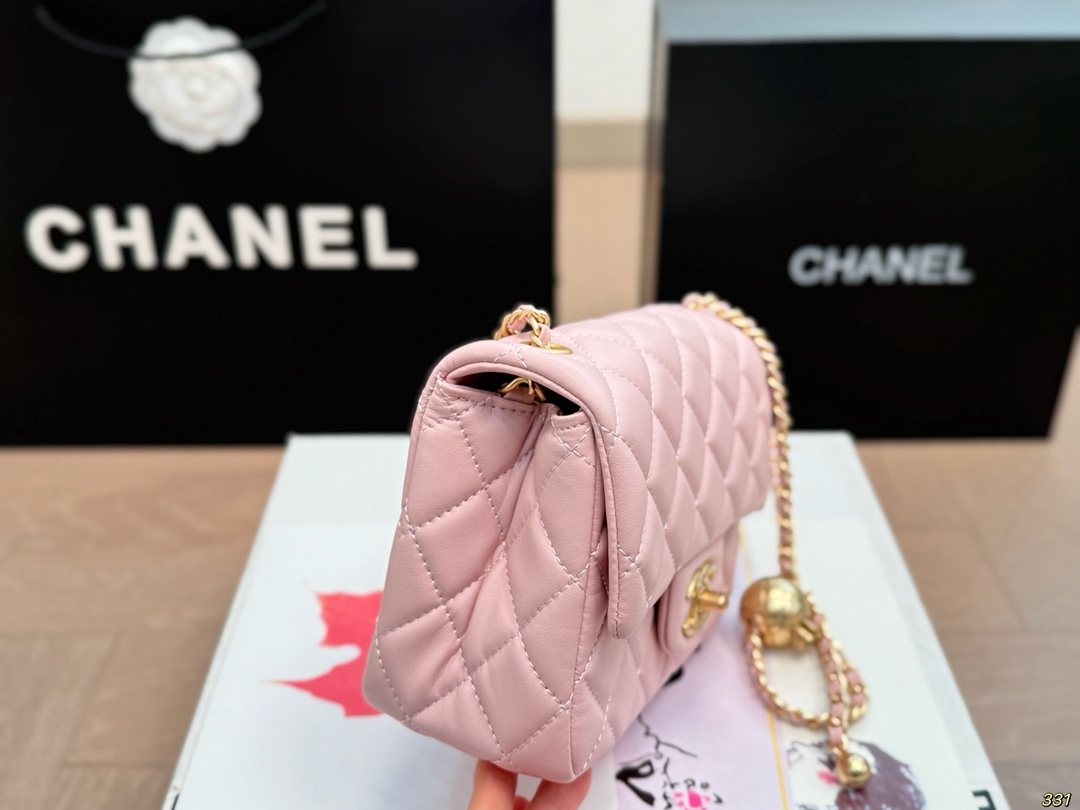cc-new-arrival-pink-gold-ball-chain-bag-7425
