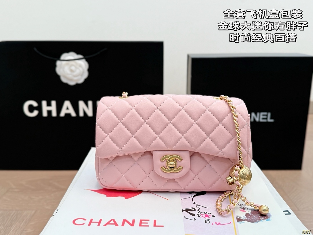cc-new-arrival-pink-gold-ball-chain-bag-7425