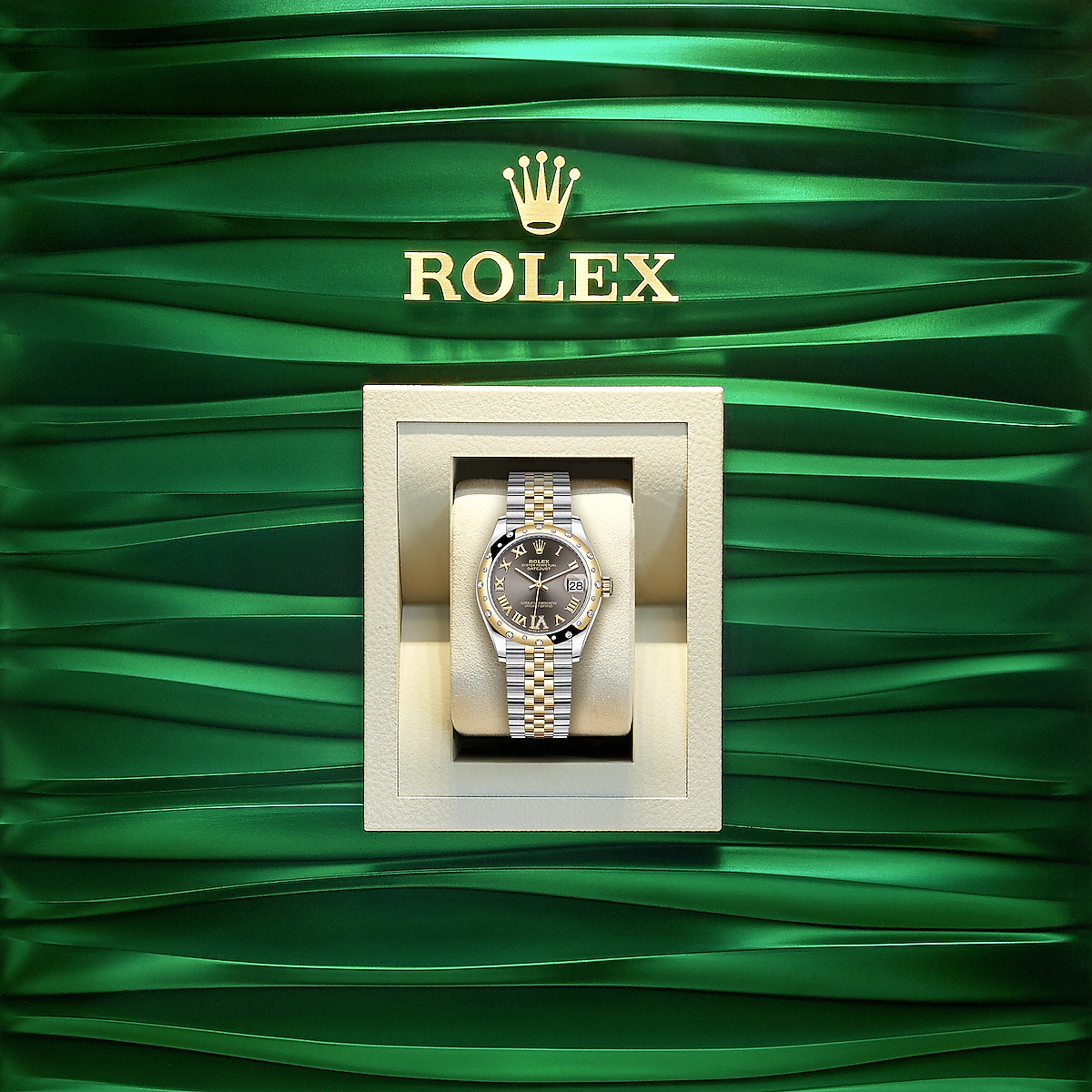 Rolex Datejust 31, Oystersteel, 18kt Yellow Gold and diamonds, Ref# 278343RBR-0018