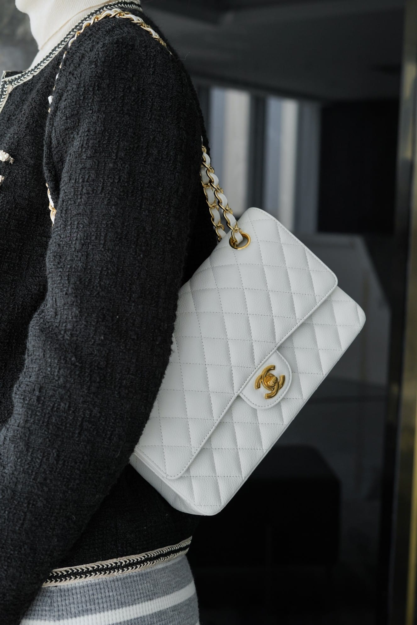 CC CF25 Classic flap bag Caviar leather