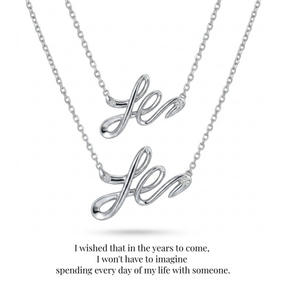 Birthday Necklace | S925 Silver Platinum-Plated & Moissanite