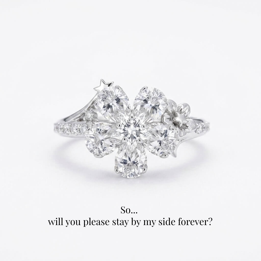 Stellar Oath Ring | 925 Silver Platinum-Plated Moissanite