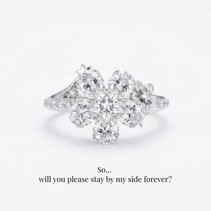 Stellar Oath Ring | 925 Silver Platinum-Plated Moissanite
