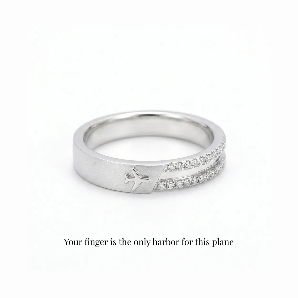 Level 100 Affinity Matching Ring | S925 Sterling Silver Platinum-Plated with Moissanite