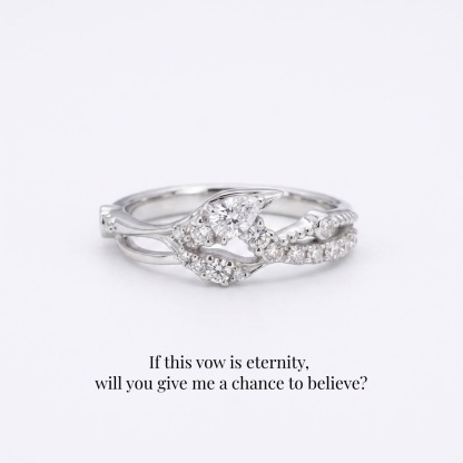 Coiled Devotion | Fishtail Ring  | 925 Sterling Silver Platinum-Plated Moissanite