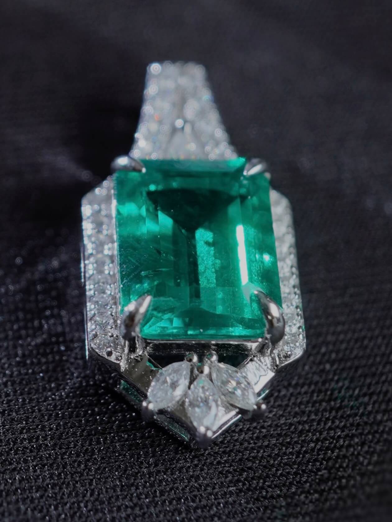 "Nightglow" | Lab-Grown Emerald & Paraiba S925 Sterling Silver Necklace