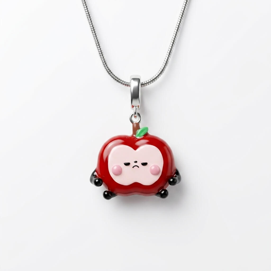 Caleb's Sun Apple Necklace Pendant | 925 Sterling Silver, Enamel