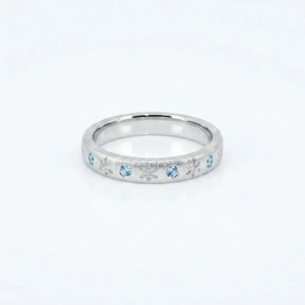 Frozen Devotion | Snowflake Ring | 925 Sterling Silver Platinum-Plated Moissanite