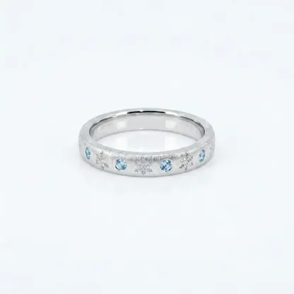 Frozen Devotion | Snowflake Ring | 925 Sterling Silver Platinum-Plated Moissanite