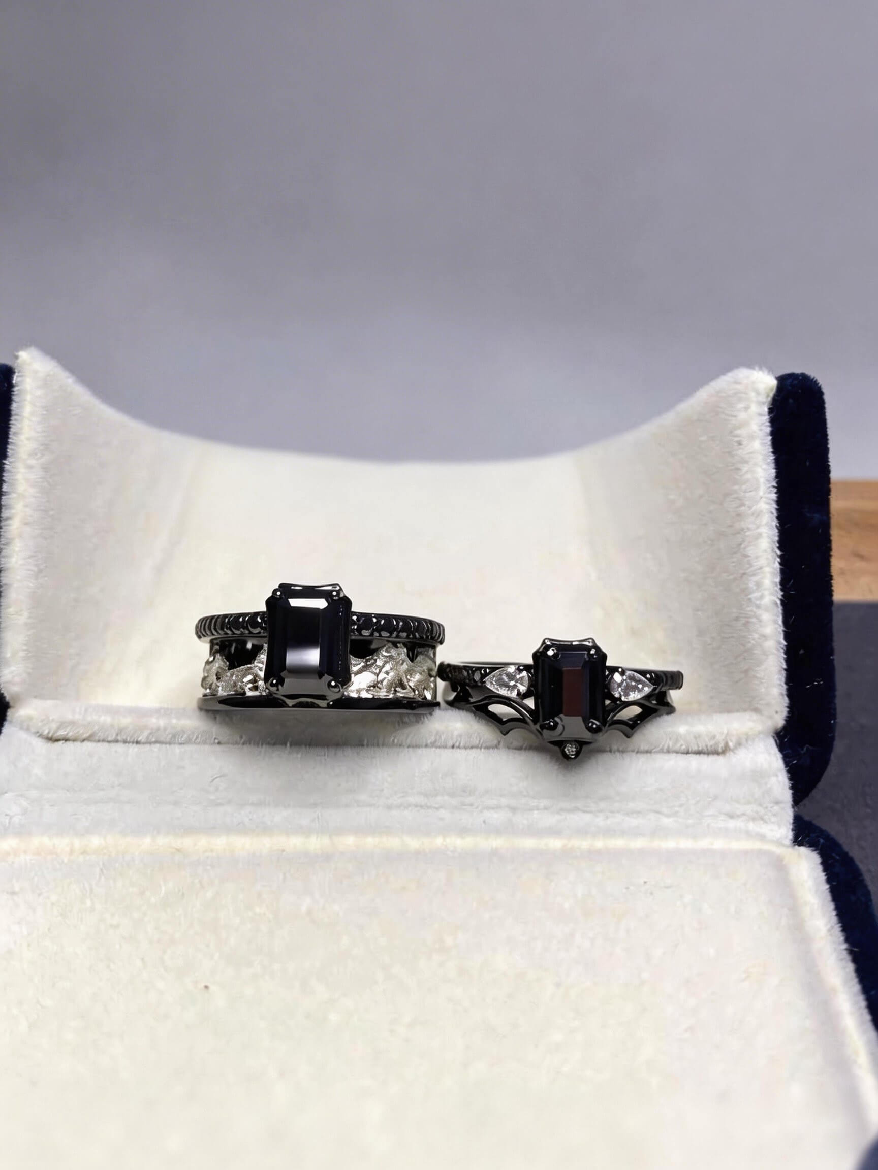 Eternal Vow |  Couple Rings | 925 Sterling Silver Platinum-Plated Moissanite & Red Tourmaline