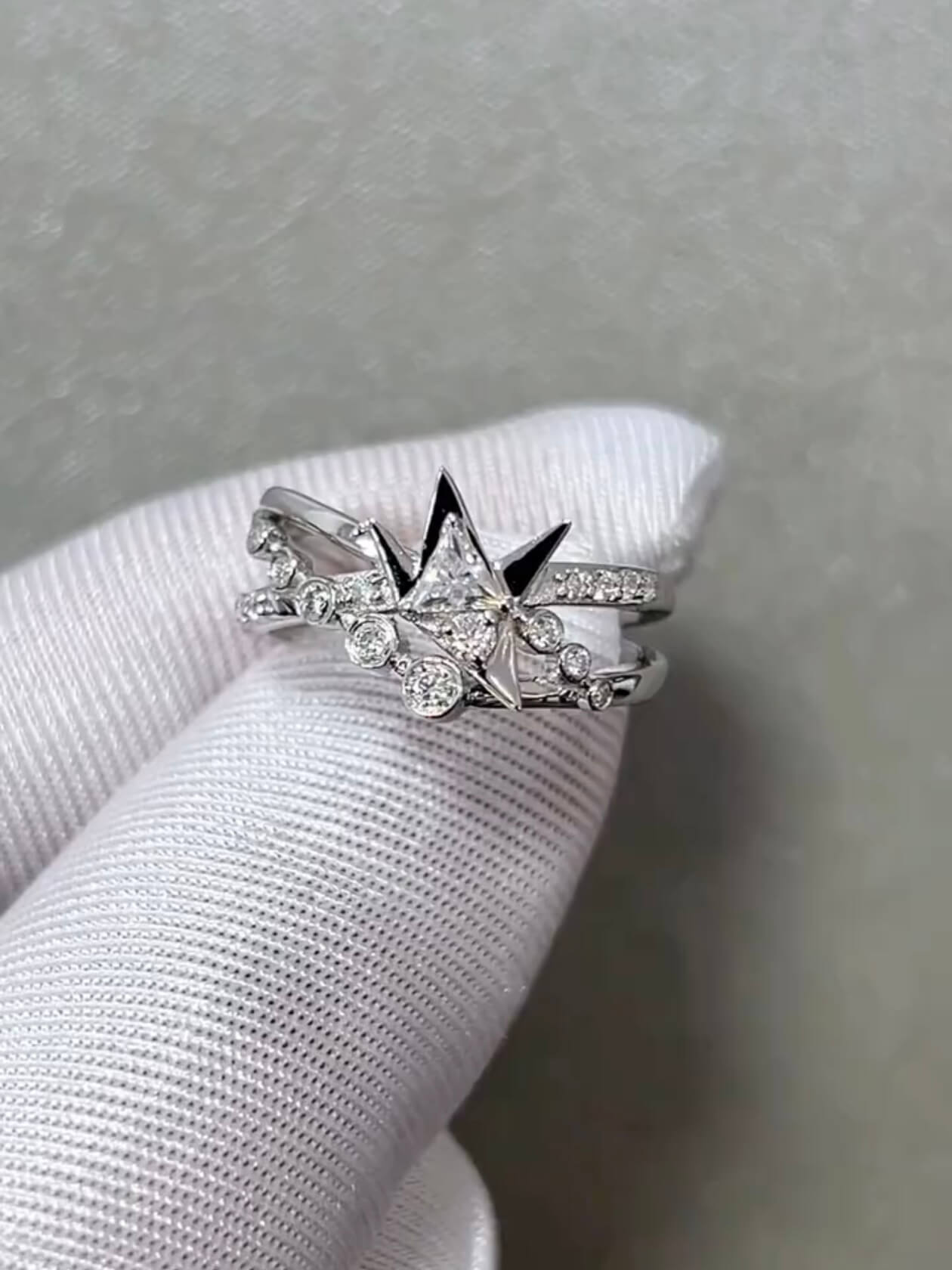 Returning Crane | Ring Set | 925 Silver Platinum-Plated Moissanite | Love & Deepspace Inspired