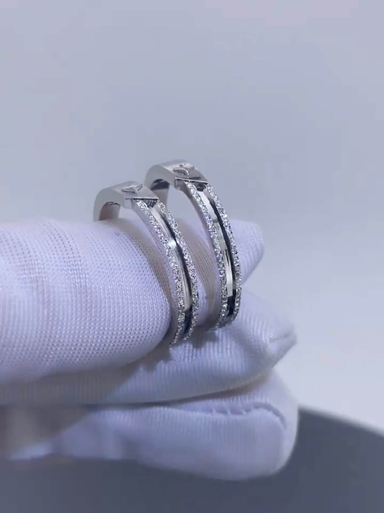 Cloudward Vows | Airplane Couple Ring Set  | 925 Silver Platinum-Plated
