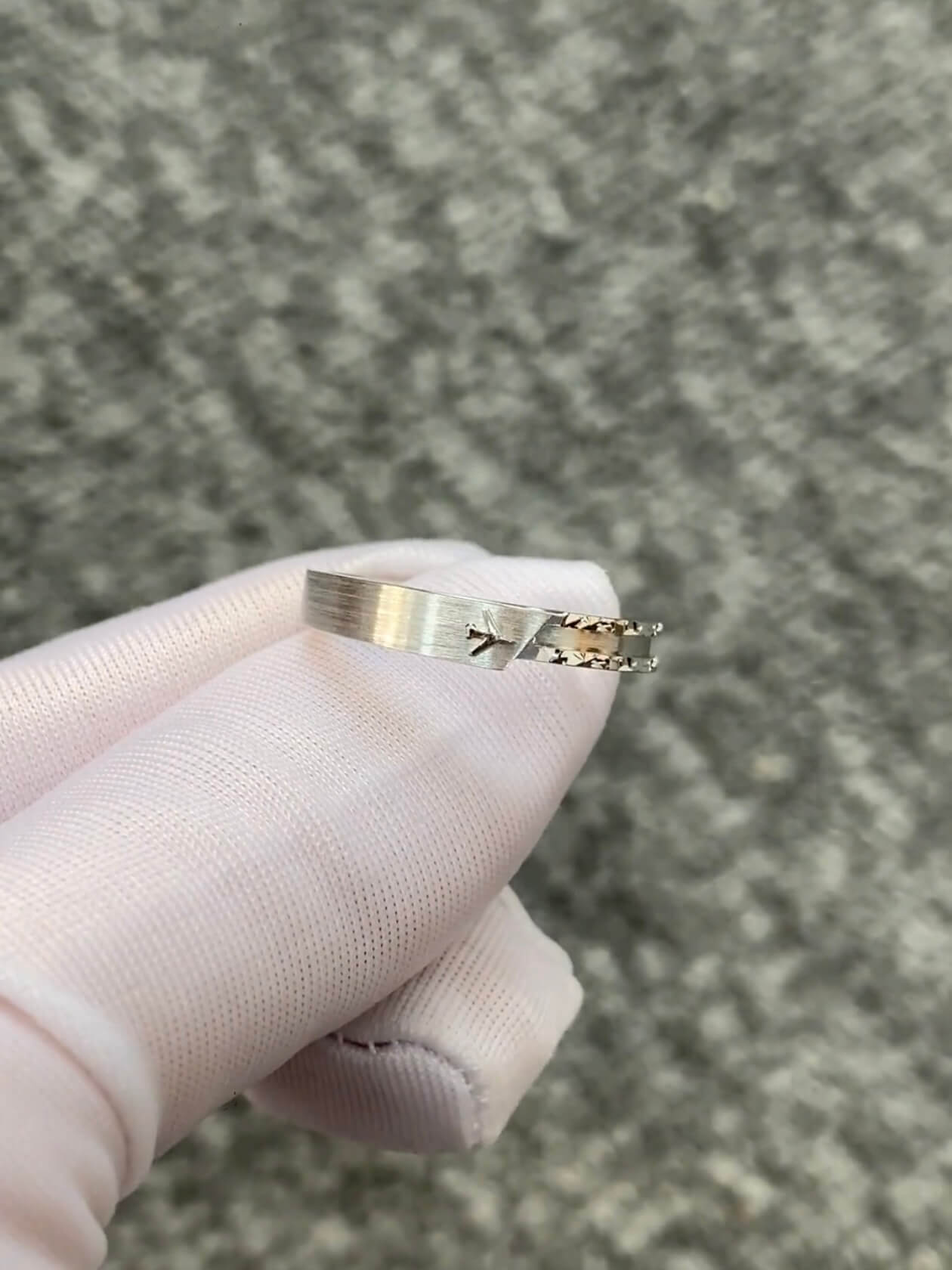 Cloudward Vows | Airplane Couple Ring Set  | 925 Silver Platinum-Plated