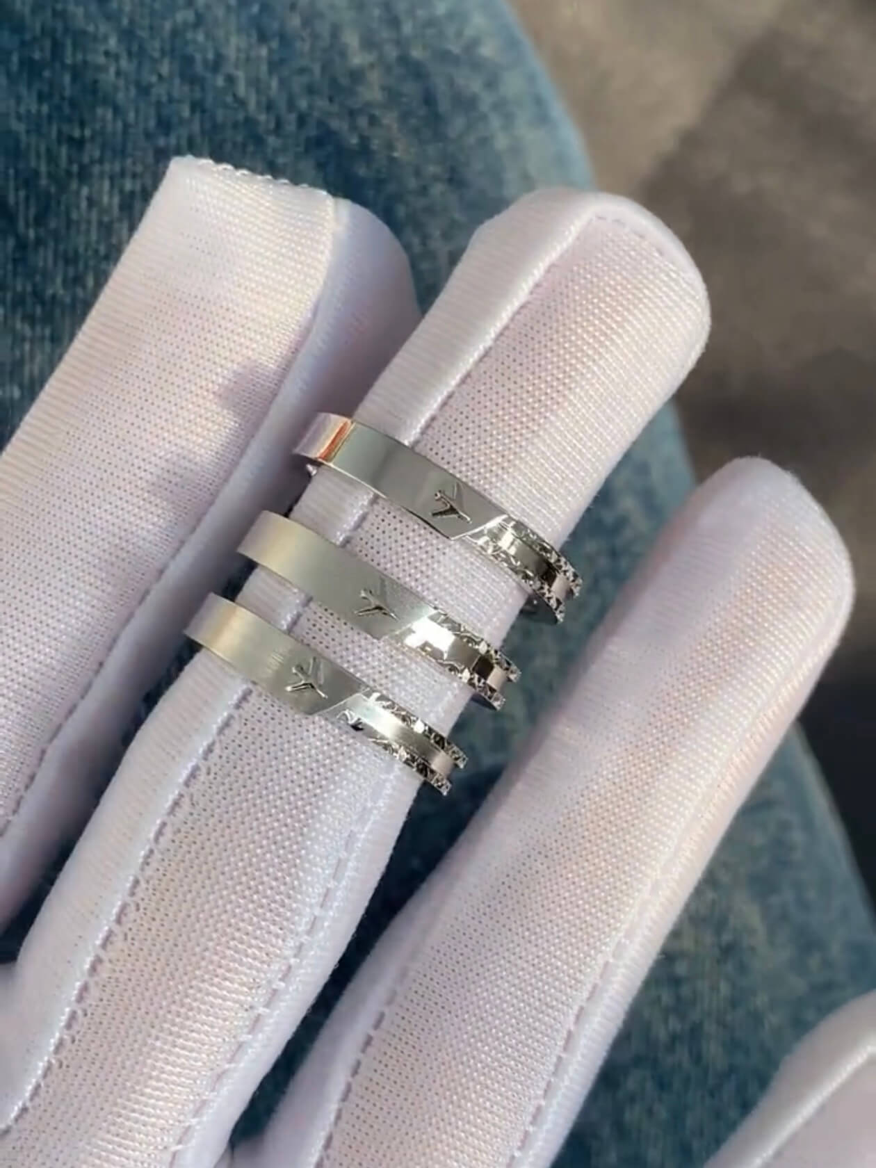 Cloudward Vows | Airplane Couple Ring Set  | 925 Silver Platinum-Plated