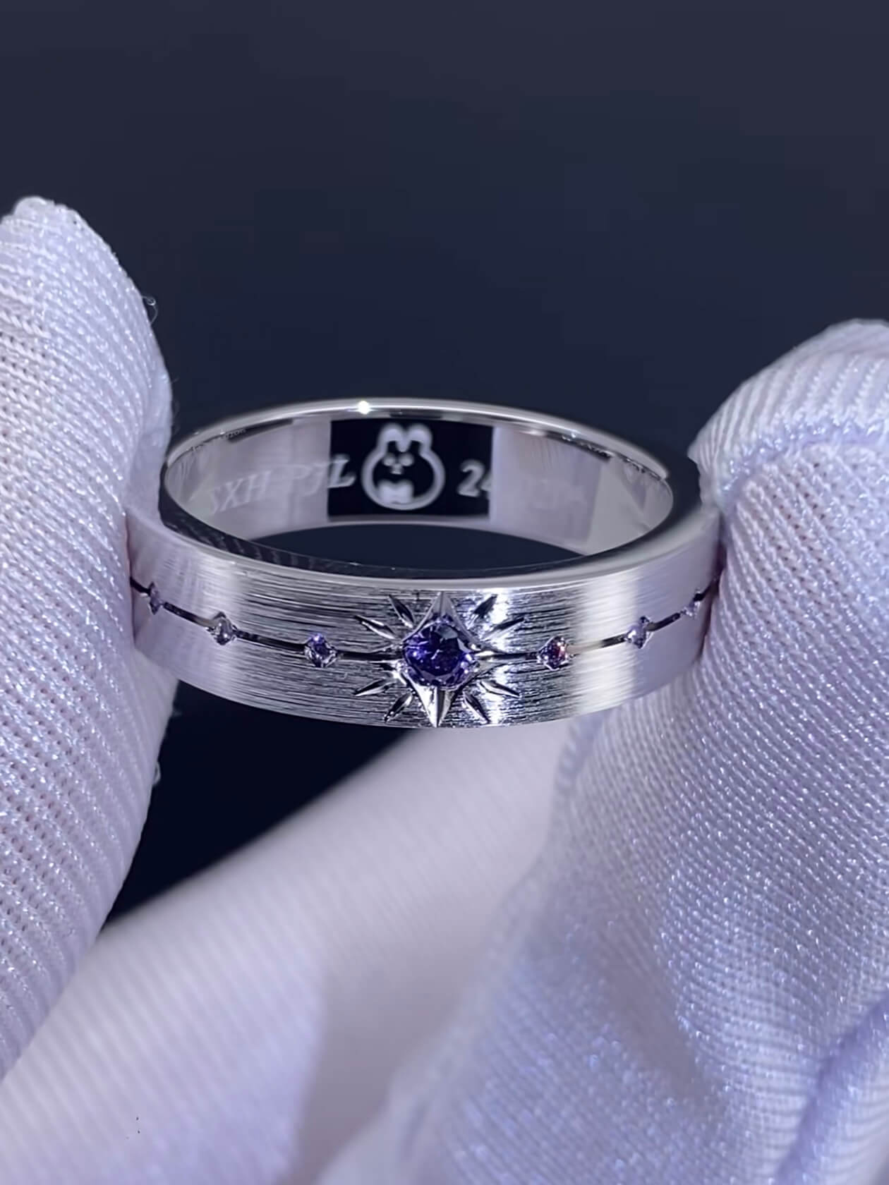 Evening Star | Couple Ring Set  | 925 Silver Platinum-Plated Moissanite | Affinity 100 Token