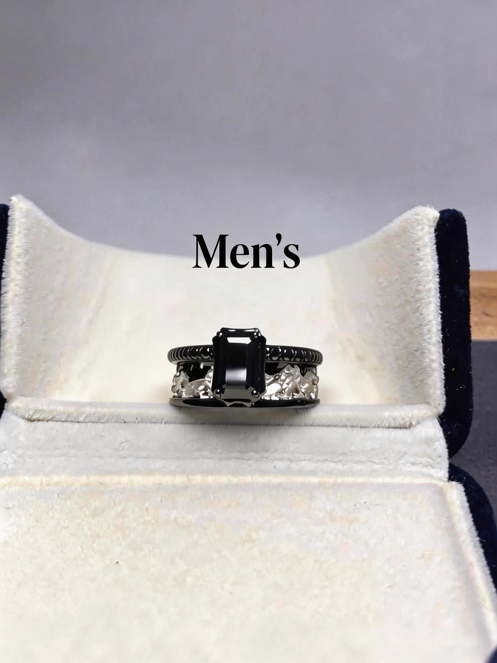 Eternal Vow |  Couple Rings | 925 Sterling Silver Platinum-Plated Moissanite & Red Tourmaline