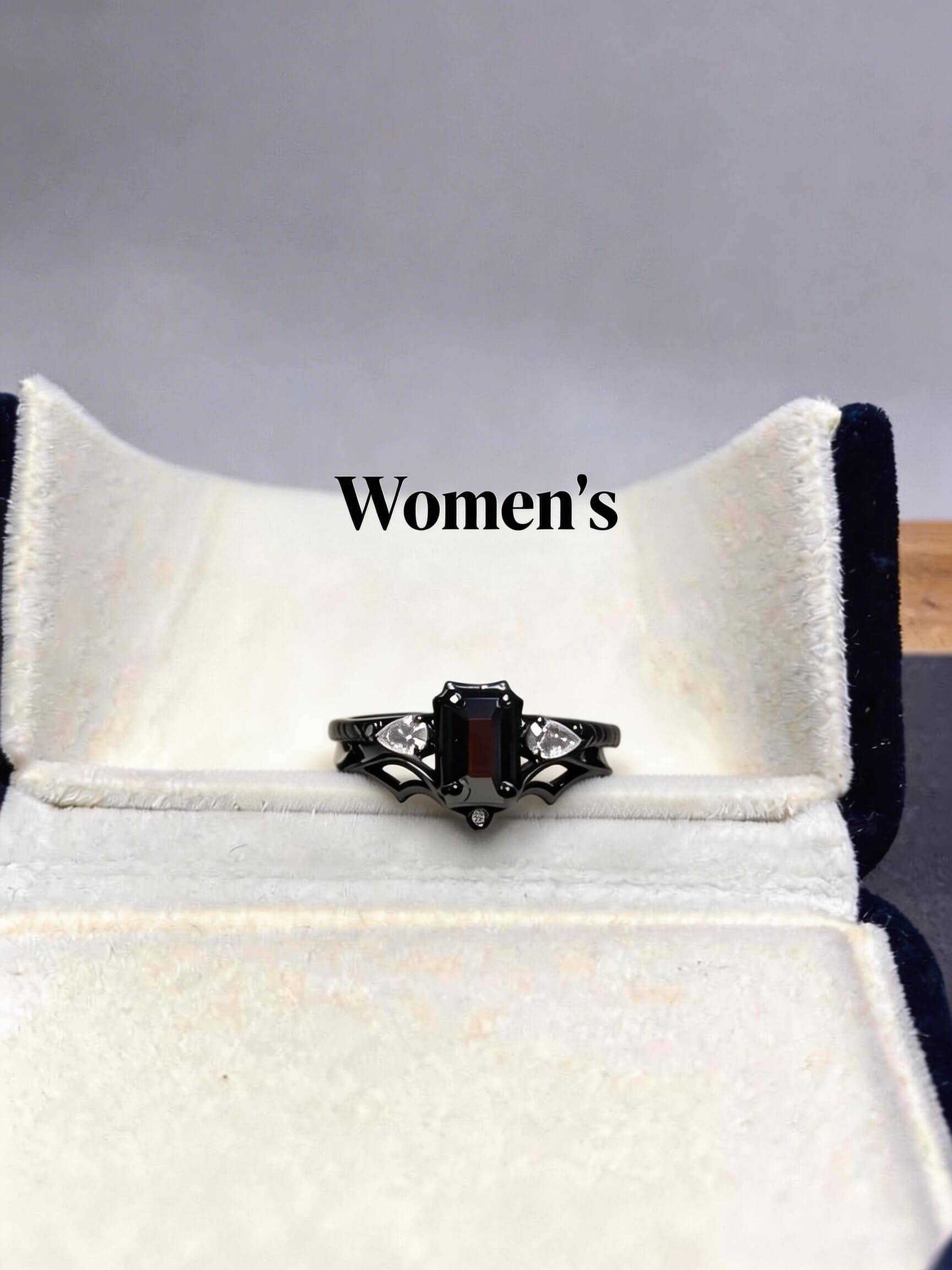 Eternal Vow |  Couple Rings | 925 Sterling Silver Platinum-Plated Moissanite & Red Tourmaline