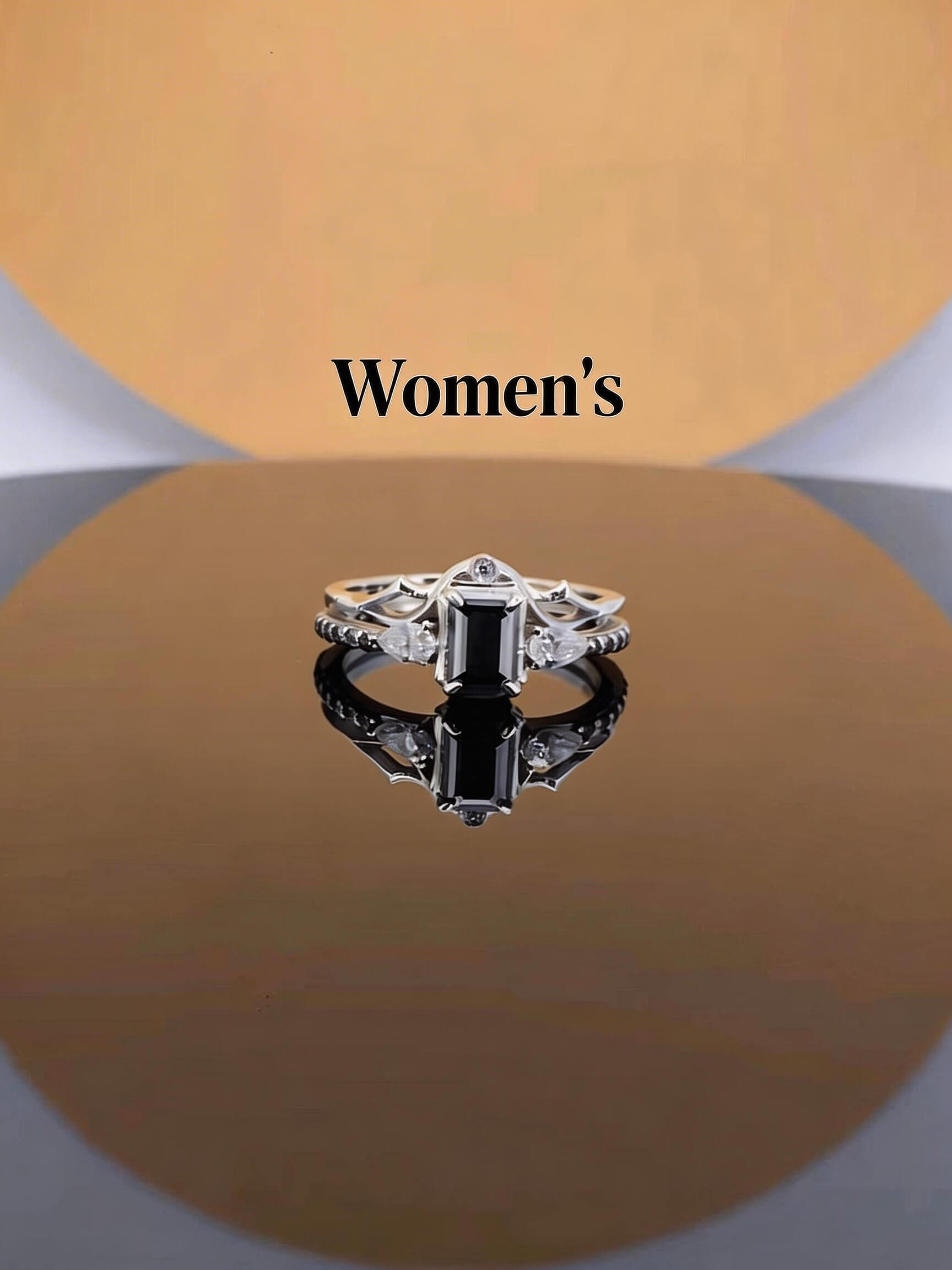 Eternal Vow |  Couple Rings | 925 Sterling Silver Platinum-Plated Moissanite & Red Tourmaline