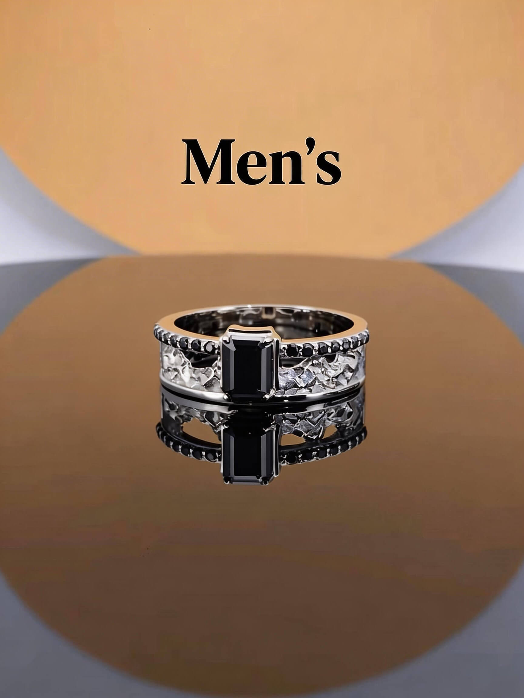 Eternal Vow |  Couple Rings | 925 Sterling Silver Platinum-Plated Moissanite & Red Tourmaline