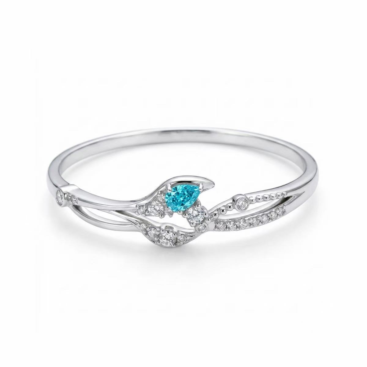 Coiled Devotion Bracelet | 999 Pure Silver Platinum-Plated Moissanite