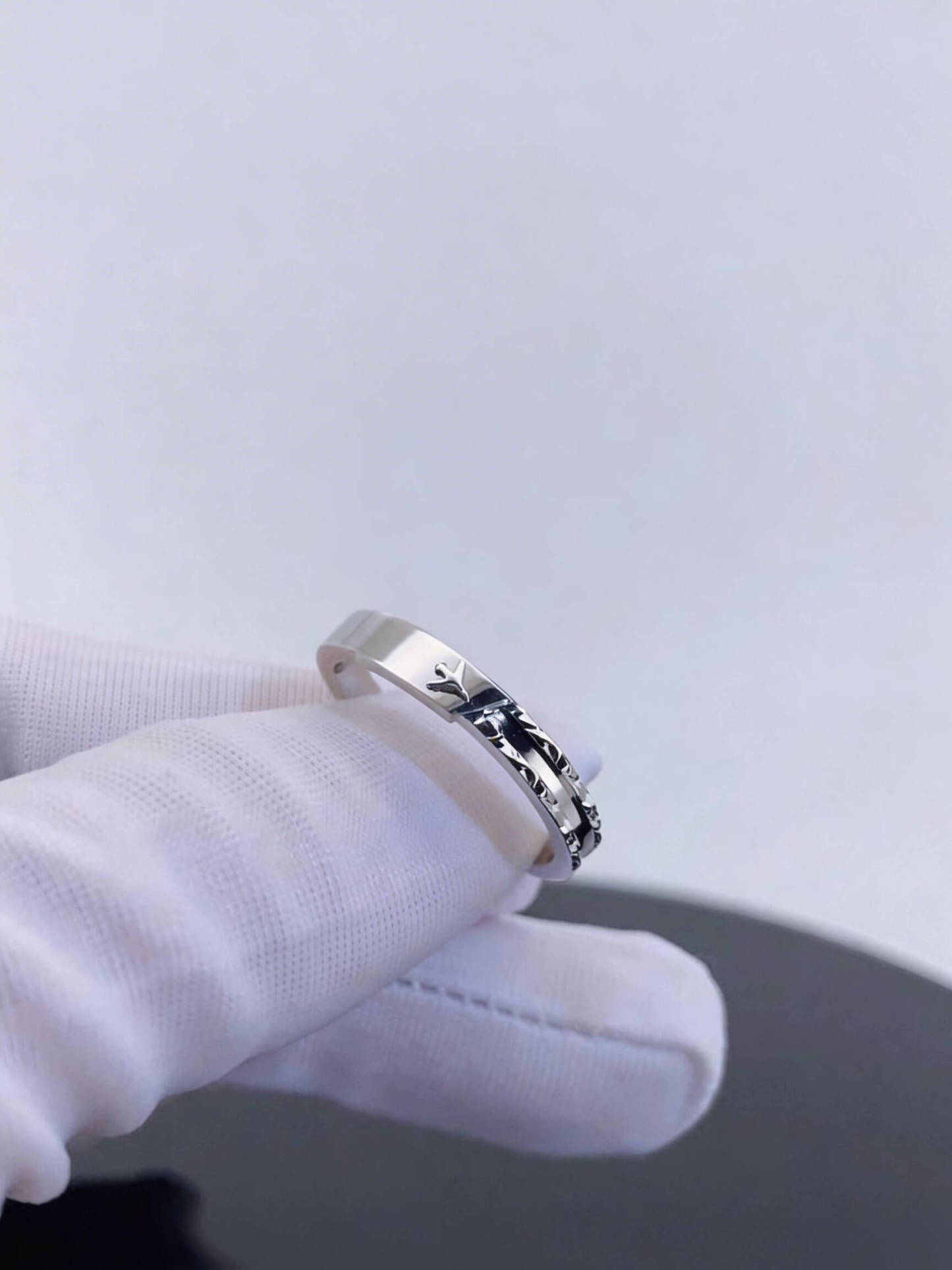 Cloudward Vows | Airplane Couple Ring Set  | 925 Silver Platinum-Plated