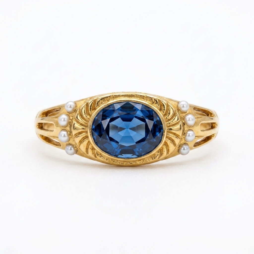 Rafayel Affinity 100 Promise Ring | Aquamarine & Platinum Plated S925