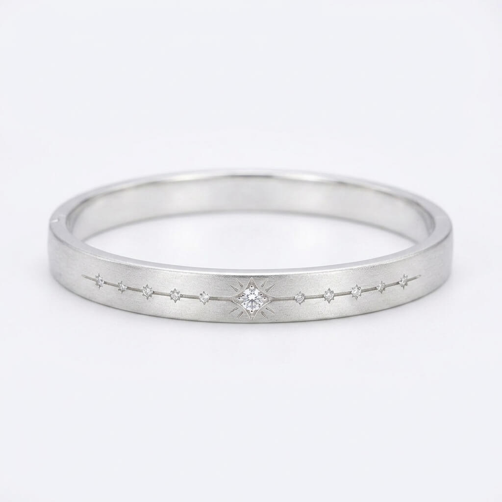 Level 100 Affinity Bracelet | 999 Silver Platinum Plated Moissanite