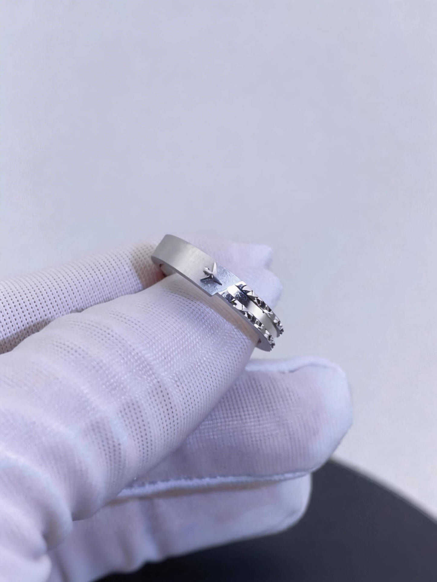 Cloudward Vows | Airplane Couple Ring Set  | 925 Silver Platinum-Plated