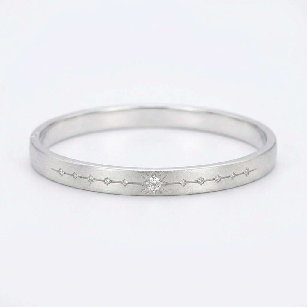 Level 100 Affinity Bracelet | 999 Silver Platinum Plated Moissanite