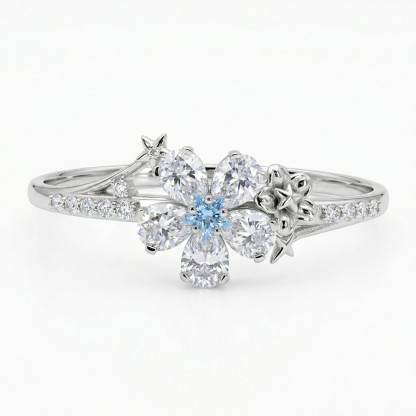 Stellar Oath Bracelet | 999 Fine Silver Platinum Plated Moissanite