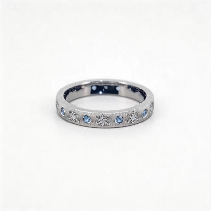 Frozen Devotion | Snowflake Ring | 925 Sterling Silver Platinum-Plated Moissanite