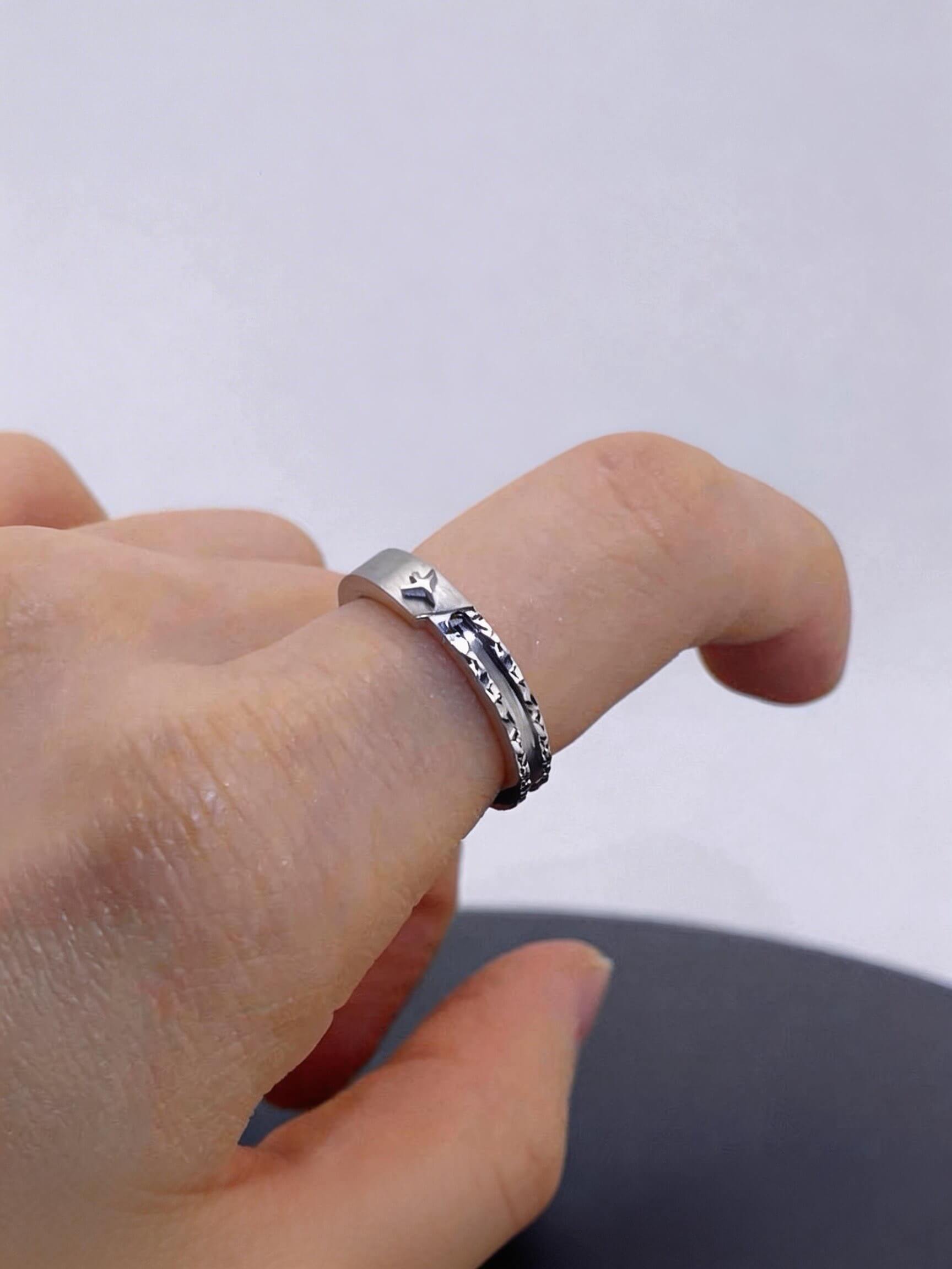 Cloudward Vows | Airplane Couple Ring Set  | 925 Silver Platinum-Plated