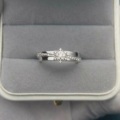 Everlasting Snow | Couple Ring Set  | 925 Sterling Silver Platinum-Plated Moissanite