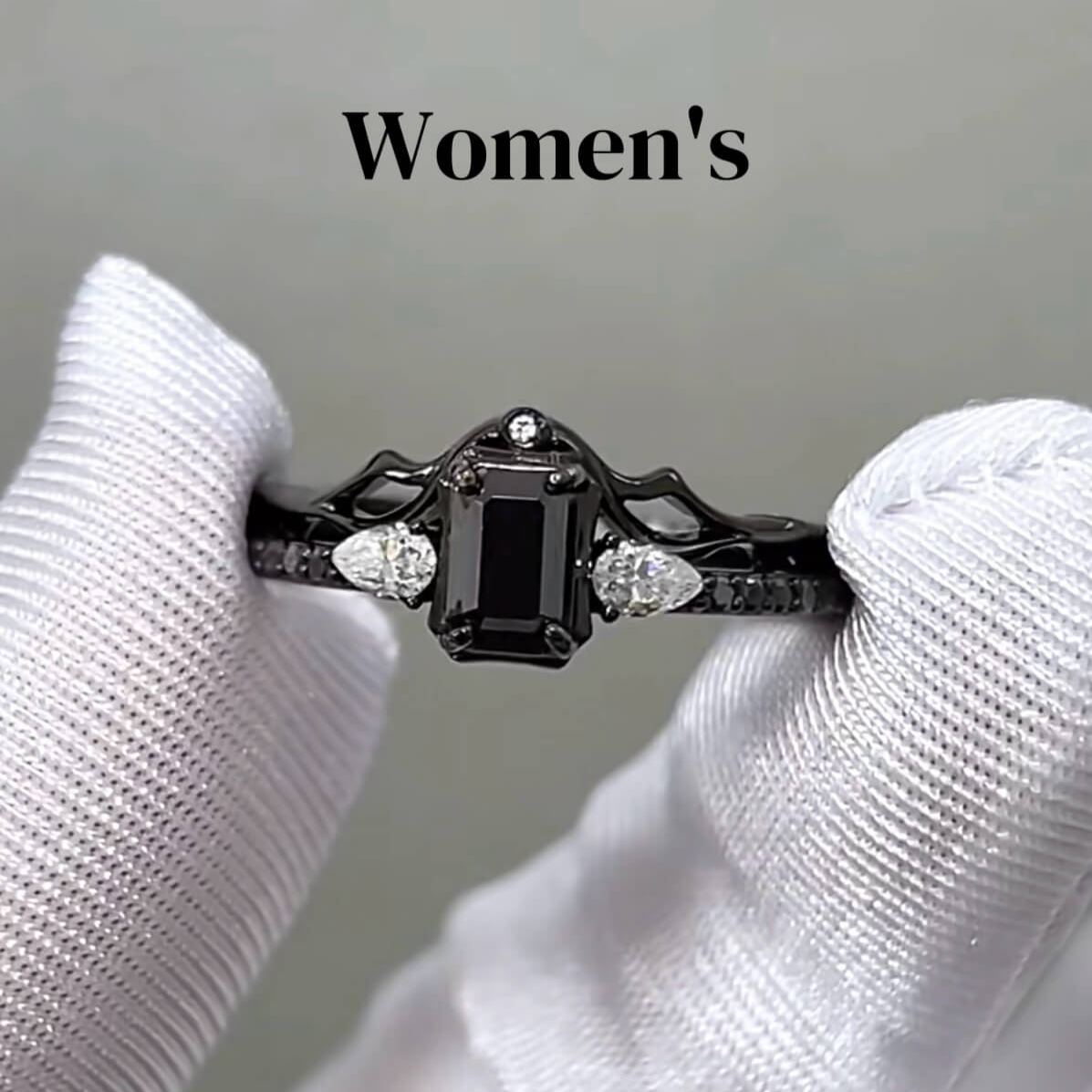 Level 100 Affinity Couple Rings | 925 Sterling Silver Platinum-Plated Moissanite