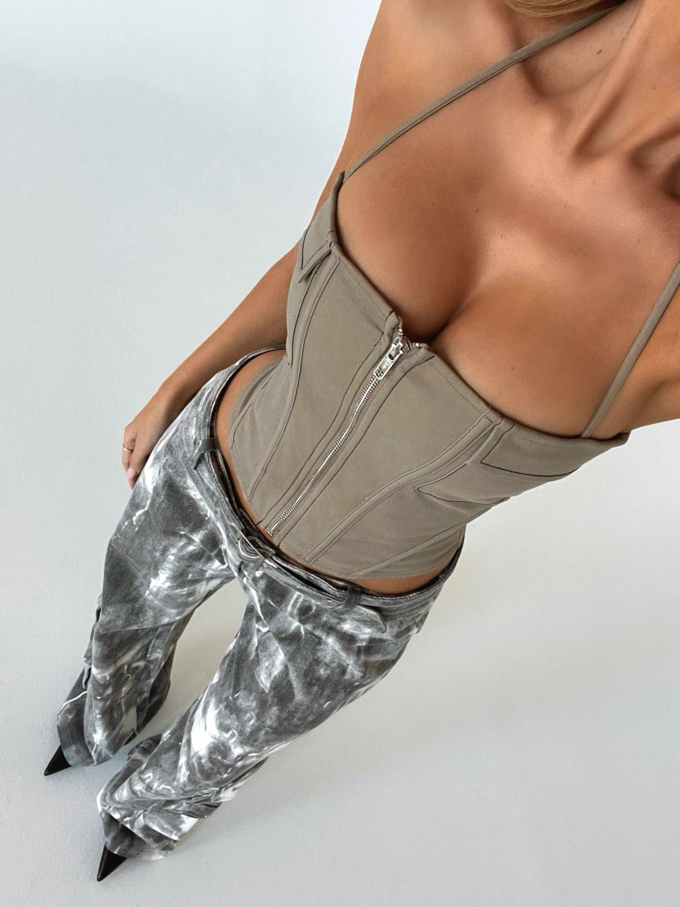 SERENE TOP TAUPE-Toukticu