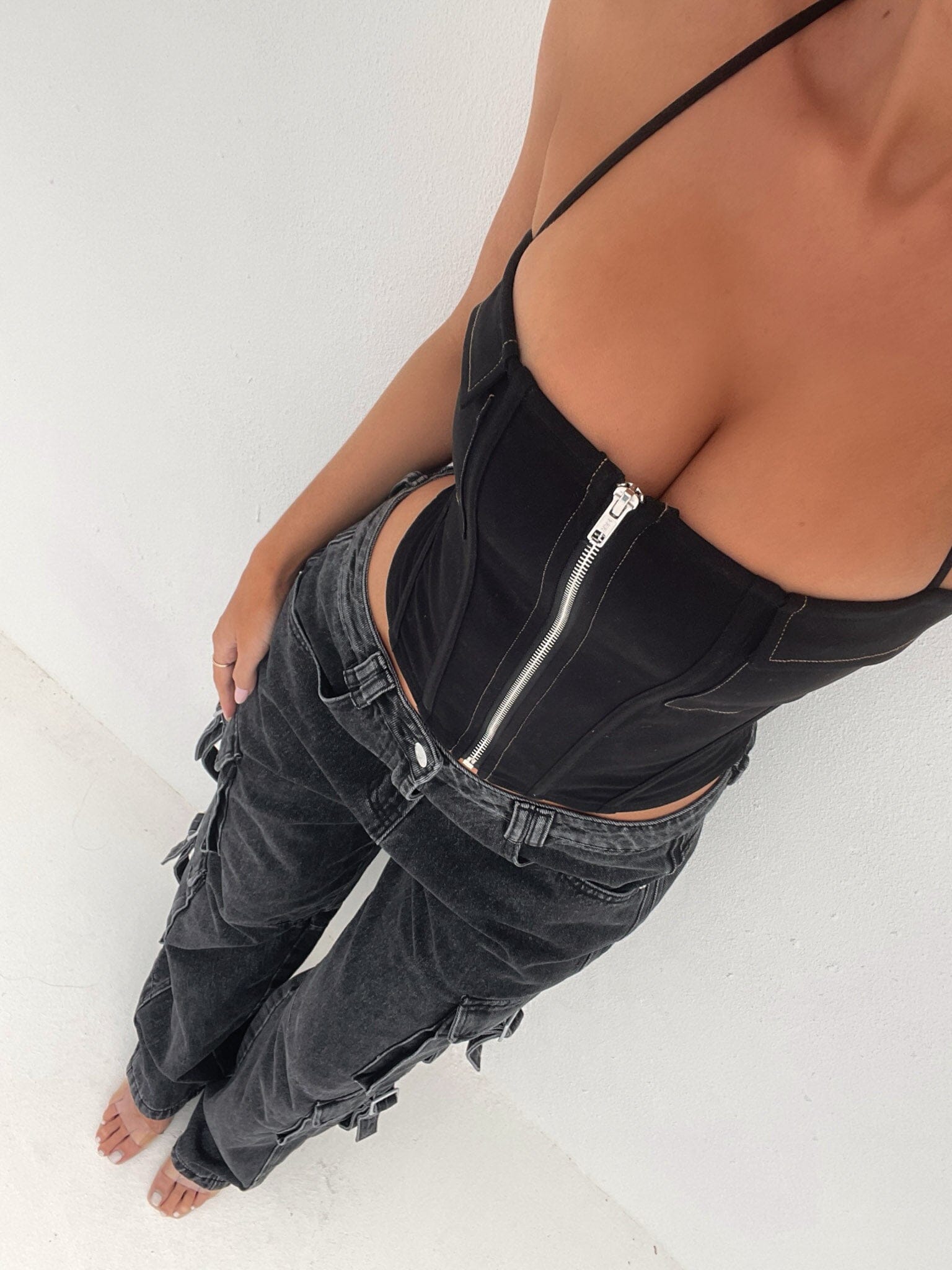 SERENE TOP BLACK-Toukticu