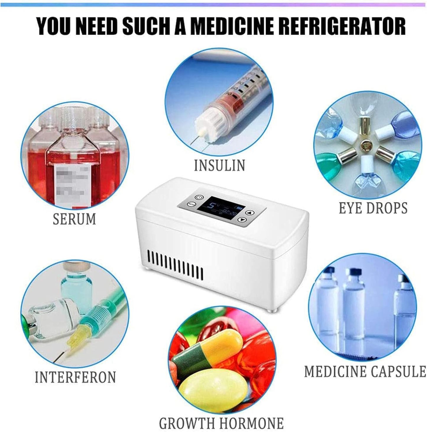 Insulin Cool Freezer Insulin Pen Travel Cooler Mini Drug Refrigerator Case-COOL ANTIET