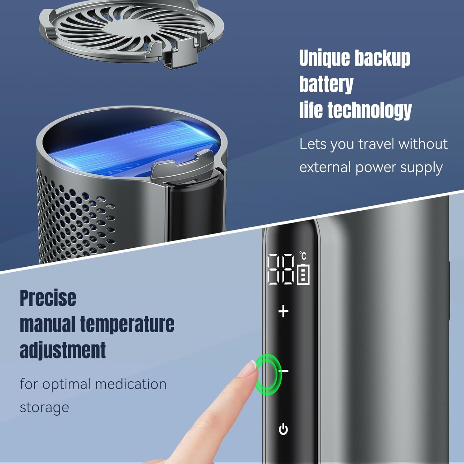 Insulin Cooler Travel Case TSA Approved – Portable Diabetic Medication Cooler with USB Charging -COOL ANTIET