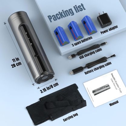 Insulin Cooler Travel Case TSA Approved – Portable Diabetic Medication Cooler with USB Charging -COOL ANTIET