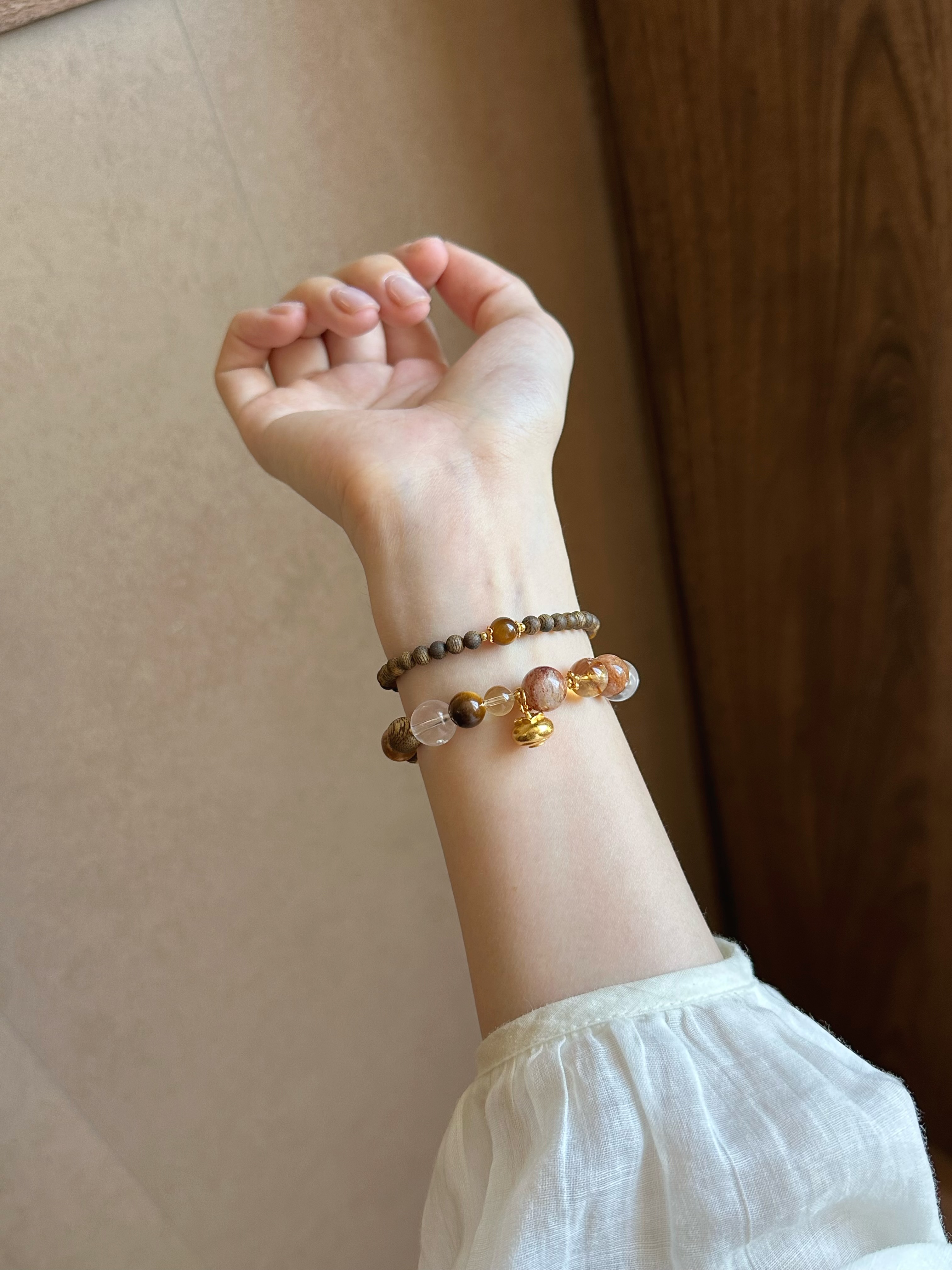Taoist Earth Element Bracelet | Rowan「Autumn Abundance」Phantom Quartz, Citrine & Yellow Tiger‘s Eye Bracelet （Wealth, Success, Protection & Luck）