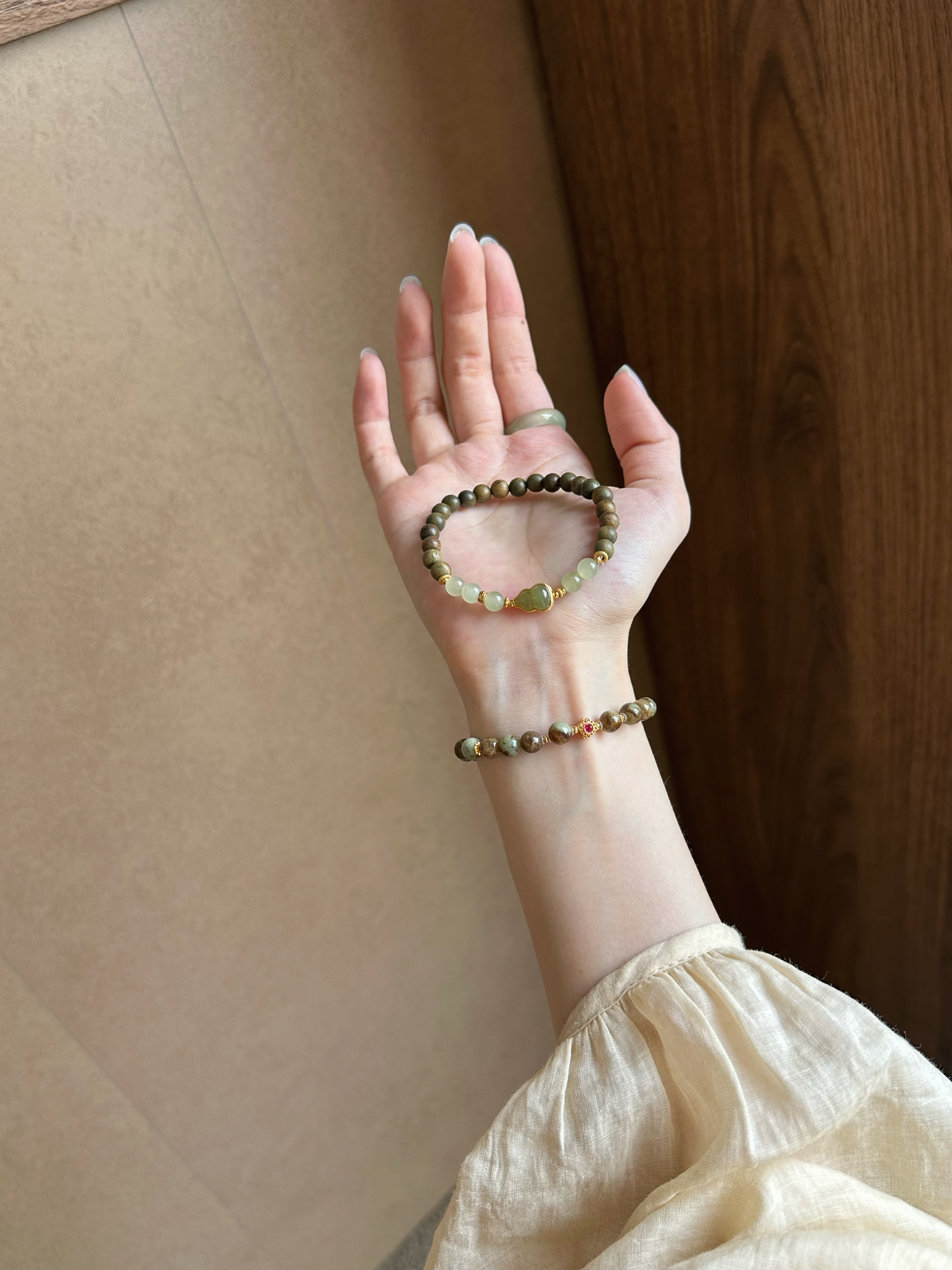 Taoist Wood Element Bracelet | Rowan「Fu Zhi」Green Garnet (Tsavorite) Bracelet （Health & Luck ）