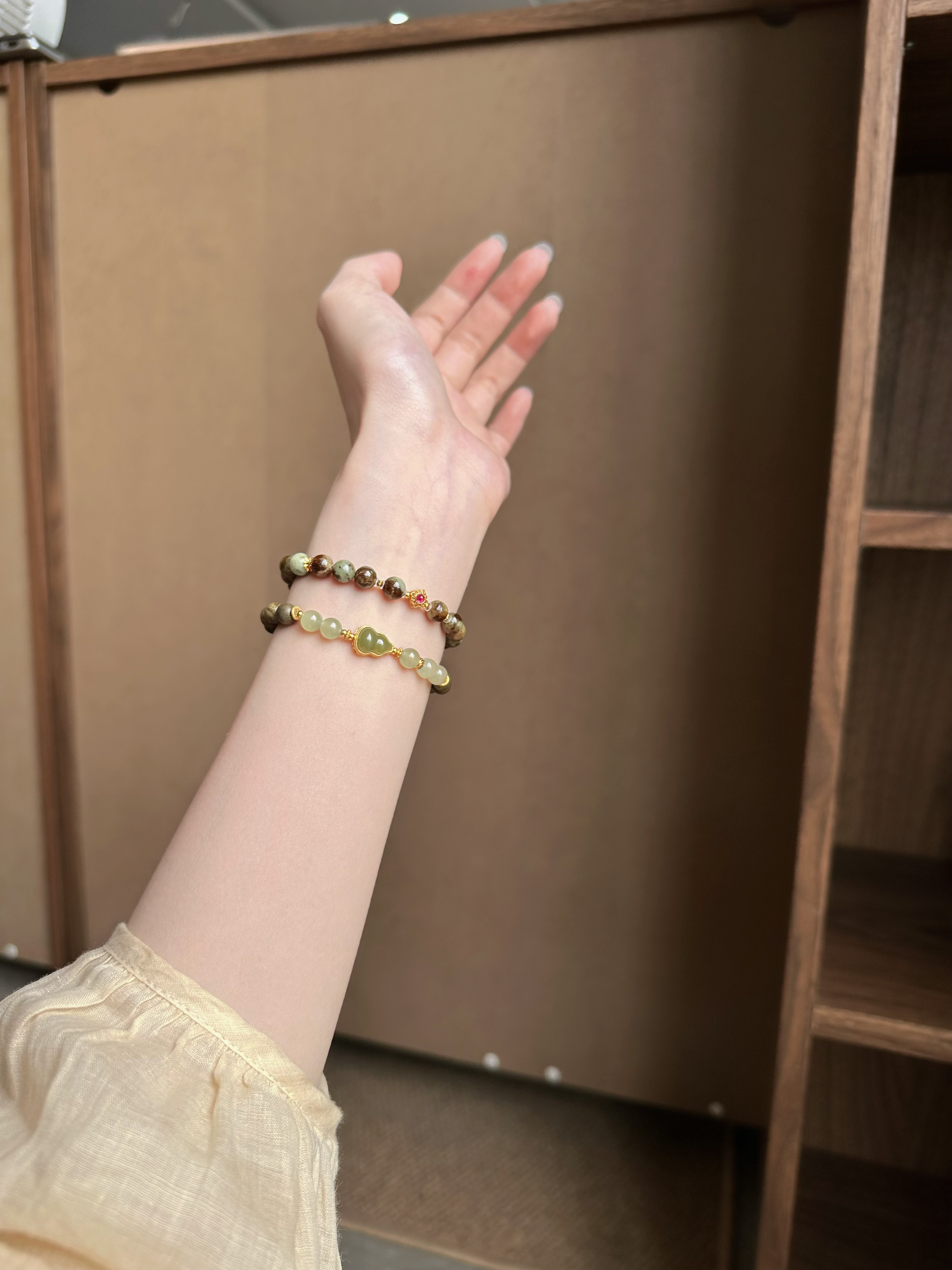 Taoist Wood Element Bracelet | Rowan「Fu Zhi」Green Garnet (Tsavorite) Bracelet （Health & Luck ）